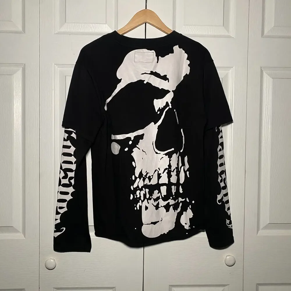 Godspeed New York FW 2023 Archives Skull Double Layer Long Sleeve Shirt Black XL